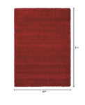 Nourison Amore Shag Red 3'11" x 5'11" Area-Rug, Easy-Cleaning, Non Shedding, Bed Room, Living Room, Dining Room, Kitchen (4x6)