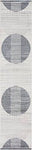 Nourison Astra Machine Washable Geometric Ivory Blue 2'2' x 12' Area -Rug, Easy -Cleaning, Non Shedding, Bed Room, Living Room, Dining Room, Kitchen (2x12)