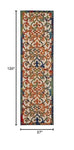 Nourison Aloha Indoor/Outdoor Multicolor 2'3" x 10' Area Rug, Transitional, French Country, Easy Cleaning, Non Shedding, Bed Room, Kitchen, Living Room, Deck, Backyard, (10' x Runner)