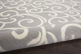 Nourison Grafix Floral Grey 3' x 5' Area Rug, Easy Clean, Non Shedding, Bed Room, Living Room, Dining Room, Kitchen (3x5)