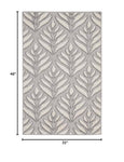 Nourison Aloha Indoor/Outdoor Grey 2'8" x 4' Area Rug, Easy Cleaning, Non Shedding, Bed Room, Living Room, Dining Room, Backyard, Deck, Patio (3x4)