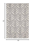 Nourison Aloha Indoor/Outdoor Grey 2'8" x 4' Area Rug, Easy Cleaning, Non Shedding, Bed Room, Living Room, Dining Room, Backyard, Deck, Patio (3x4)