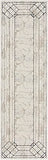 Nourison Glam Geometric Ivory/Taupe 2'3" x 7'6" Area Rug, Easy Clean, Non Shedding, Bed Room, Living Room, Dining Room, Kitchen (2x8)
