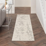 Nourison Concerto Cream Grey 2'2" x 7'6" Area Rug Easy Clean, Non Shedding, Bed Room, Living Room, Dining Room, Kitchen (8' Runner)