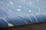 Nourison Grafix Light Blue 3'9" x 5'9" Area Rug, Modern, Botanical , Bed Room, Living Room, Dining Room, Kitchen, Easy Clean, Non Shedding, (4' x 6')