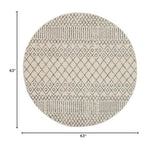 Nourison Passion Bohemian Ivory/Grey 5'3" x Round Area -Rug, Easy -Cleaning, Non Shedding, Bed Room, Living Room, Dining Room, Kitchen (5 Round)