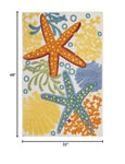 Nourison Aloha Indoor/Outdoor Multicolor 2'8" x 4' Area Rug, Coastal, Tropical, Easy Cleaning, Non Shedding, Bed Room, Living Room, Deck, Backyard, (3' x4')