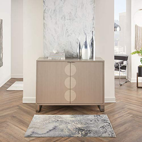 Nourison Maxell Modern Abstract Grey 2'2" x 3'9" Area Rug, (2' x 4')