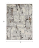 Nourison Elation Abstract Grey Ivory 4' x 6' Area -Rug, Easy -Cleaning, Non Shedding, Bed Room, Living Room, Dining Room, Kitchen (4x6)