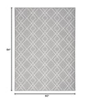 Nourison Modern Lines Modern Geometric Silver 5' x 7' Area-Rug, Easy-Cleaning, Non Shedding, Bed Room, Living Room, Dining Room, Kitchen (5x7)