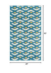 Nourison Harper Contemporary Blue 2'2'' x 3'9'' Area-Rug, Easy-Cleaning, Non Shedding, Bed Room, Living Room, Dining Room, Kitchen (2x4)
