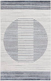 Nourison Astra Machine Washable Geometric Ivory Blue 2'2" x 4' Area -Rug, Easy -Cleaning, Non Shedding, Bed Room, Living Room, Dining Room, Kitchen (2x4)