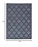Nourison Easy Care Moroccan Navy Blue 5' x 7' Area Rug, Trellis, Easy Cleaning, Non Shedding, Bed Room, Living Room, Dining Room, Backyard, Deck, Patio (5x7)