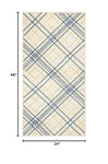 Nourison Jubilant Farmhouse Ivory Navy 2' x 4' Area -rug, Easy -cleaning, Non Shedding, Bed Room, Living Room, Dining Room, Kitchen (2x4)