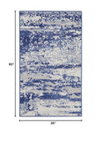 Nourison Whimsicle Artistic Ivory Navy 3' x 5' Area Rug, Easy Cleaning, Non Shedding, Bed Room, Living Room, Dining Room, Kitchen (3x5)