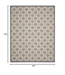 Nourison Palamos Indoor-Outdoor Cream 7'10" x 9'10" Area Rug, Easy Cleaning, Non Shedding, Bed Room, Living Room, Dining Room, Backyard, Deck, Patio (8x10)