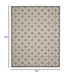 Nourison Palamos Indoor-Outdoor Cream 7'10" x 9'10" Area Rug, Easy Cleaning, Non Shedding, Bed Room, Living Room, Dining Room, Backyard, Deck, Patio (8x10)