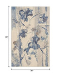 Nourison Somerset Floral Ivory/Blue 2'6" x 4' Area -Rug, Easy -Cleaning, Non Shedding, Bed Room, Living Room, Dining Room, Kitchen (3x4)