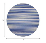 Nourison Whimsicle Abstract Blue Multicolor 5' x Round Area Rug, Easy Cleaning, Non Shedding, Bed Room, Living Room, Dining Room, Kitchen (5 Round)