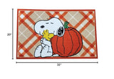 Nourison Peanuts Accent Throw Rug 20 x 32 inches Non-Skid Latex Backing Cartoon Character Print (Fall Pumpkin Rug)