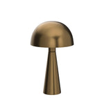 Nourison 16" Antique Gold Metal Mushroom Table Lamp, Modern, Retro, Desk Light for Bedroom, Dining, Office, Entryway