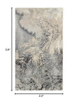 Nourison Maxell Modern Abstract Grey 2'2" x 3'9" Area Rug, (2' x 4')