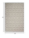 Nourison Grafix Mid-century White/Grey 5'3" x 7'3" Area -Rug, Easy -Cleaning, Non Shedding, Bed Room, Living Room, Dining Room, Kitchen (5x7)