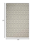 Nourison Grafix Mid-century White/Grey 5'3" x 7'3" Area -Rug, Easy -Cleaning, Non Shedding, Bed Room, Living Room, Dining Room, Kitchen (5x7)