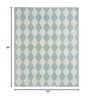 Nourison Positano Indoor/Outdoor Aqua 5' x 7' Area Rug, Easy Cleaning, Non Shedding, Bed Room, Living Room, Dining Room, Backyard, Deck, Patio (5x7)