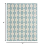 Nourison Positano Indoor/Outdoor Aqua 5' x 7' Area Rug, Easy Cleaning, Non Shedding, Bed Room, Living Room, Dining Room, Backyard, Deck, Patio (5x7)