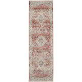 Nourison Vintage Kashan Vintage Red/Ivory 2'4" x 8' Area -Rug, Easy -Cleaning, Non Shedding, Bed Room, Living Room, Dining Room, Kitchen (2x8)