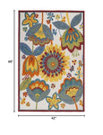 Nourison Aloha Indoor/Outdoor Multicolor 3'6" x 5'6" Area Rug, Floral, Contemporary, Easy Cleaning, Non Shedding, Bed Room, Living Room, Deck, Backyard, (4' x 6')