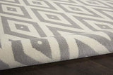Nourison Grafix Mid-century White/Grey 5'3" x 7'3" Area -Rug, Easy -Cleaning, Non Shedding, Bed Room, Living Room, Dining Room, Kitchen (5x7)