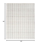 Nourison Washables Geometric Ivory 5'2" x 7' Area -Rug, Easy -Cleaning, Non Shedding, Bed Room, Living Room, Dining Room, Kitchen (5x7)" }