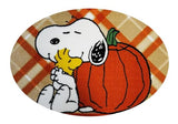 Nourison Peanuts Accent Throw Rug 20 x 32 inches Non-Skid Latex Backing Cartoon Character Print (Fall Pumpkin Rug)