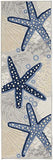 Nourison Aloha Indoor/Outdoor Blue/Grey 2'3" x 8' Area Rug, Coastal, Tropical, Easy Cleaning, Non Shedding, Bed Room, Living Room, Deck, Backyard, (8' x Runner)