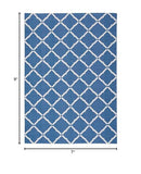 Nourison Home & Garden Indoor/Outdoor Navy 7'9" x 10'10" Area-Rug, Easy washing, Non Shedding, Bed Room, Living Room, Dining Room, Kitchen (8x11)