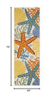 Nourison Aloha Indoor/Outdoor Multicolor 2' x 6' Area Rug, Coastal, Tropical, Easy Cleaning, Non Shedding, Bed Room, Living Room, Deck, Backyard, (6' x Runner)