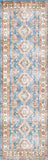 Nourison Fulton Traditional Blue/Ivory 2'3" x 7'6" Area Rug, Easy Clean, Non Shedding, Bed Room, Living Room, Dining Room, Kitchen (2x8)
