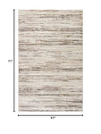 Nourison Serenity Home Abstract Ivory Beige 3'11" x 5'11" Area Rug, Easy Clean, Non Shedding, Bed Room, Living Room, Dining Room, Backyard, Deck, Patio (4x6)