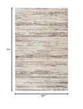 Nourison Serenity Home Abstract Ivory Beige 3'11" x 5'11" Area Rug, Easy Clean, Non Shedding, Bed Room, Living Room, Dining Room, Backyard, Deck, Patio (4x6)