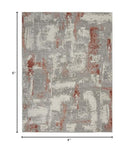 Nourison Elation Abstract Grey Brick 4' x 6' Area -rug, Easy -cleaning, Non Shedding, Bed Room, Living Room, Dining Room, Kitchen (4x6)