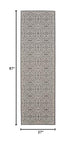 Nourison Jubilant Floral Ivory/Grey 2'3'' x 7'3'' Area-Rug, Easy-Cleaning, Non Shedding, Bed Room, Living Room, Dining Room, Kitchen (2x7)