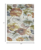 Nourison Trance Floral Ivory/Multi 3'11" x 5'11" Area -Rug, Easy -Cleaning, Non Shedding, Bed Room, Living Room, Dining Room, Kitchen (4x6)