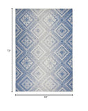 Nourison Whimsicle Tribal Ivory Blue 4' x 6' Area Rug, Easy Cleaning, Non Shedding, Bed Room, Living Room, Dining Room, Kitchen (4x6)
