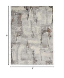 Nourison Elation 5'3" x 7'3" Polyester Modern Indoor Rug in Gray Ivory