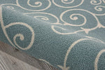 Nourison Home & Garden Indoor-Outdoor Light Blue 2'3" x 3'9" Area -Rug, Easy -Cleaning, Non Shedding, Bed Room, Living Room, Dining Room, Kitchen (2x4)