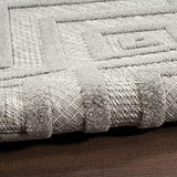 Nourison Versatile Indoor/Outdoor Silver Grey 4' x 6' Area Rug, Easy Cleaning, Non Shedding, Bed Room, Living Room, Dining Room, Deck, Backyard, Patio, High Traffic Area (4x6)