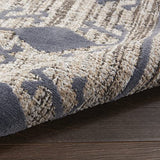 Nourison Asilah Mocha/Charcoal 2'2" x 8'2" Area -Rug, Modern, Moroccan, Easy -Cleaning, Non Shedding, Bed Room, Living Room, Dining Room, Kitchen, (8' x Runner)