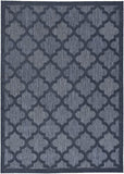 Nourison Easy Care Moroccan Navy Blue 5' x 7' Area Rug, Trellis, Easy Cleaning, Non Shedding, Bed Room, Living Room, Dining Room, Backyard, Deck, Patio (5x7)